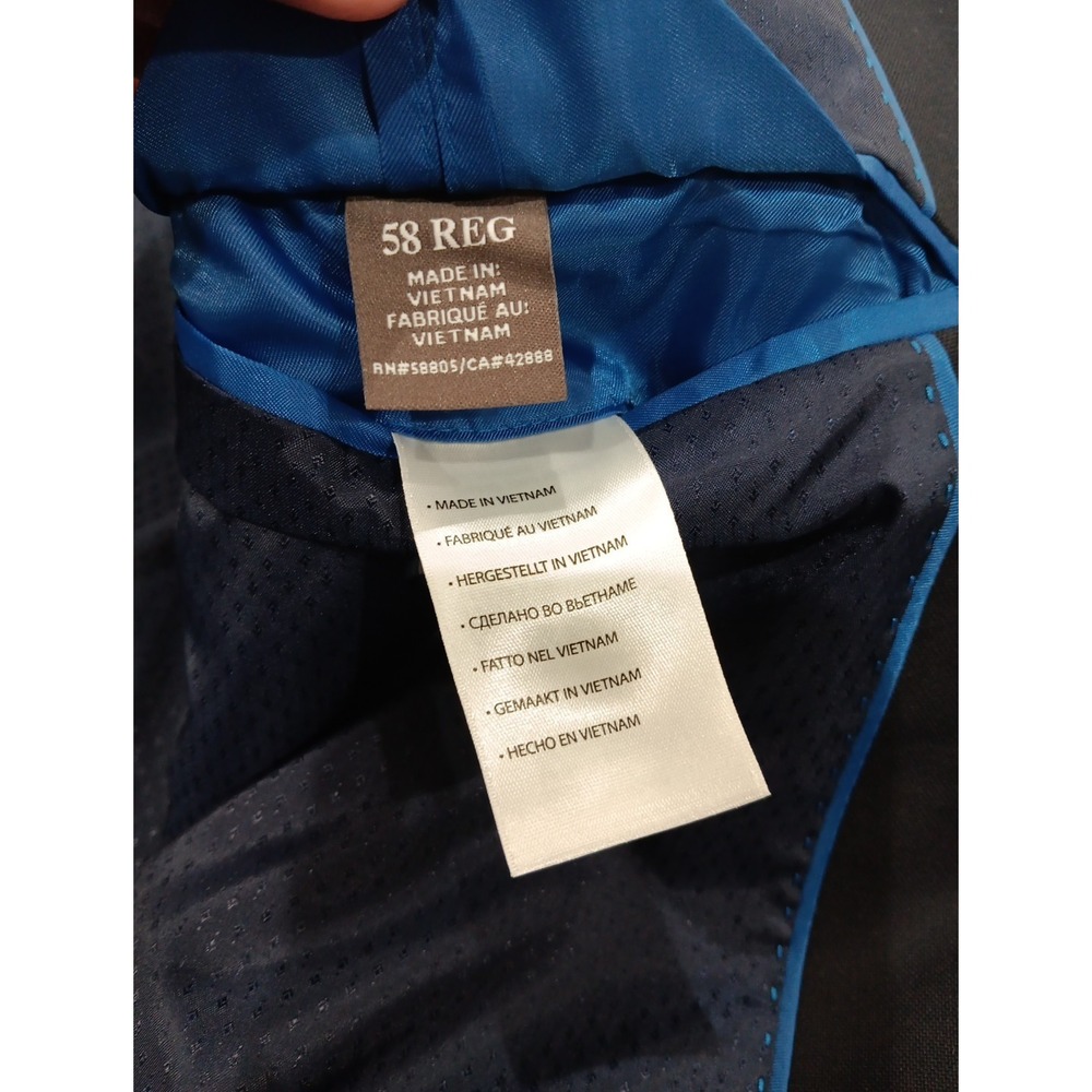 Oak Hill Perfect Fit Men's Navy Suit Jacket / Blazer Size 58R w/Aerocool 2288 - Picture 3 of 11